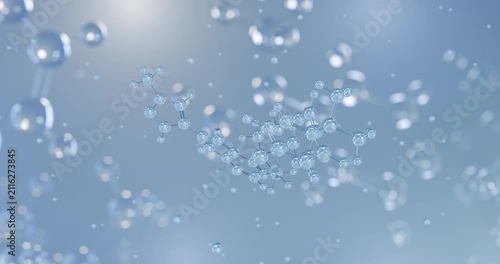 Avapritinib rotating 3D model of antineoplastic agent, seamless looped video
