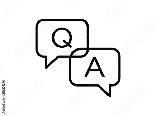 Question and answer speech bubbles icon