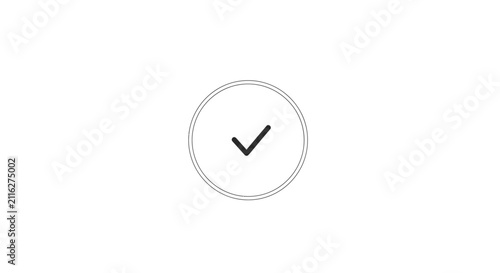 Cuadro en lienzo Checkmark in a circle symbol.