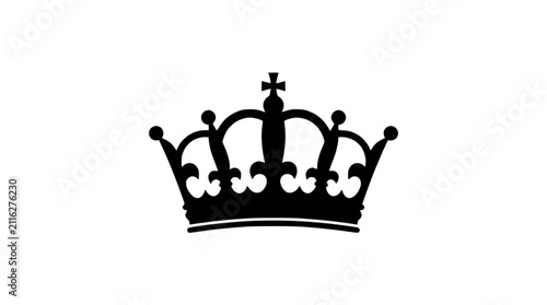 Canvas Print Royal Crown Silhouette - Symbol of Power, Royalty, and Authority