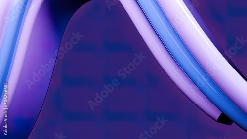 Smooth, flowing tubes of light appear to twist and turn against a dark background.