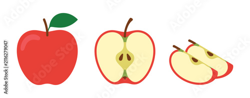 Cuadro en lienzo Apple fruit icons