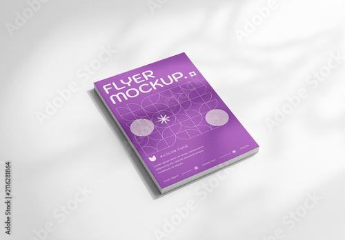 Stack Of Paper Flyers Mockup With Natural Window Shadow