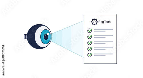 Foto Eye scanning a checklist document.