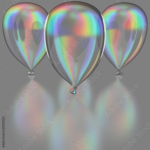 drei aufgeblasene Luftballons