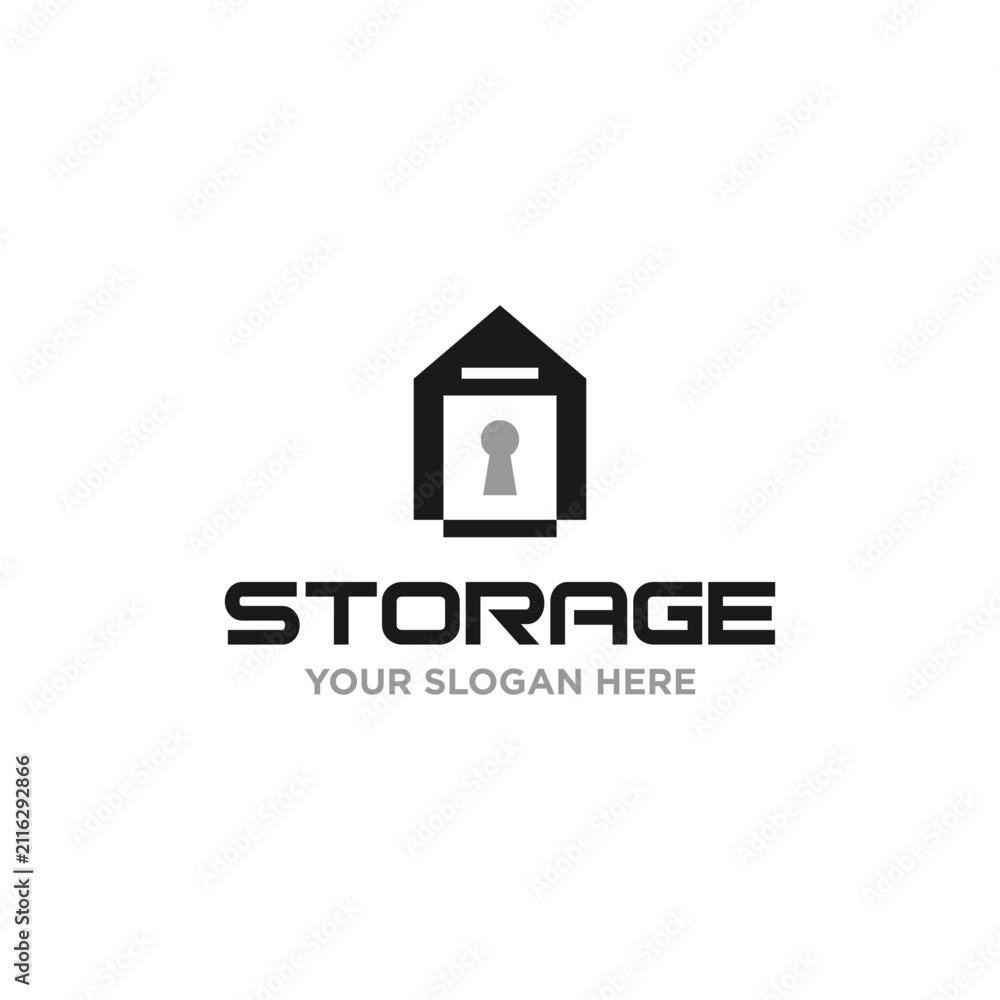 Fototapeta premium Self storage logo design. Safe storage garage vector illustration template, suitable for your design need, logo, illustration, animation, etc.