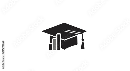 Obraz na płótnie Graduation Cap Icon Symbol Education.