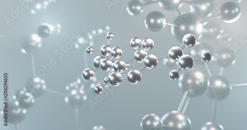 Mitozolomide rotating 3d molecule, molecular structure of antineoplastic agent seamless video

