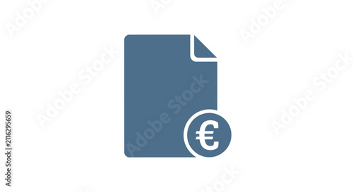 Obraz na płótnie Euro Currency Document Icon Symbol.