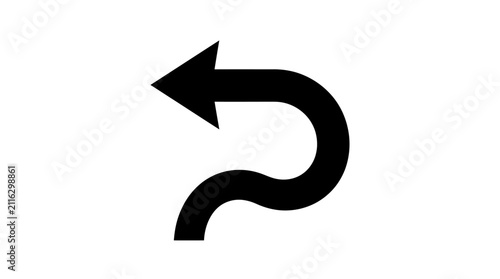 Curved Left Arrow Vector Icon