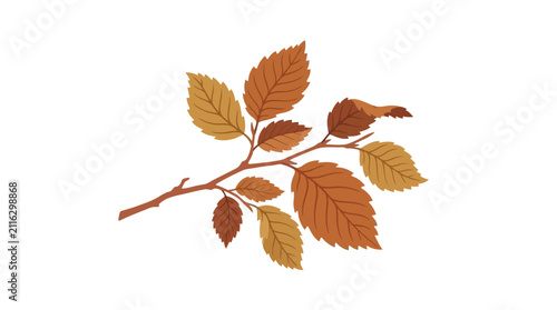 Autumn Tree Branch Vector Illustration