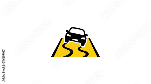 Slippery Road Warning Icon