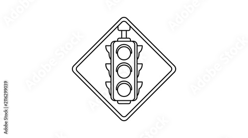 Traffic Light Road Sign Vector Illustration