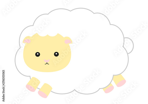  もこもこしたかわいい羊のイラスト