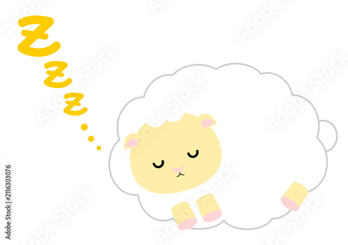  すやすや眠るかわいいヒツジ