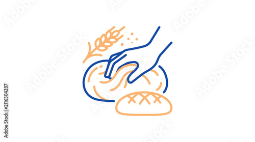 Hand holding a loaf of bread.