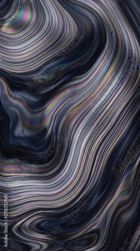 Abstract texture of rainbow obsidian with iridescent metallic swirls