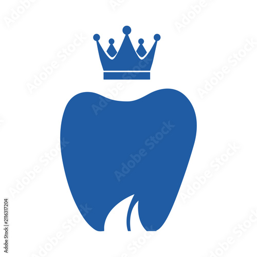 Modern Crown Tooth Logo with Royal Dental Care Concept for Dentist Orthodontic Clinic and Healthcare Brand Identity