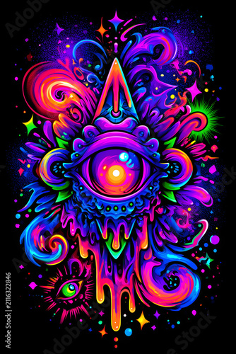 Psychedelic trippy liquid art with glowing surreal swirls and vibrant abstract energy