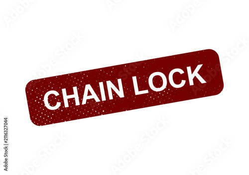 фотографія Red chain lock icon with text label illustration