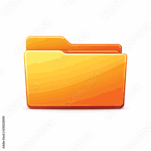 Bright orange folder icon isolated on white background