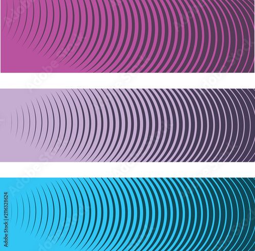 Abstract Concentric Circle Line Background Vector Set