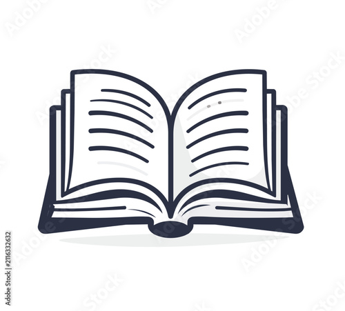 Minimalist Open Book Hand Drawn Illustration for Education Literacy and Reading Concept Art Vector