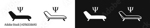 Fotografía Psychology couch icon set for psychoanalysis