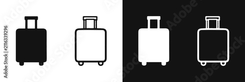 Принти на полотні Travel suitcase icon set, luggage bag for vacation and tourism