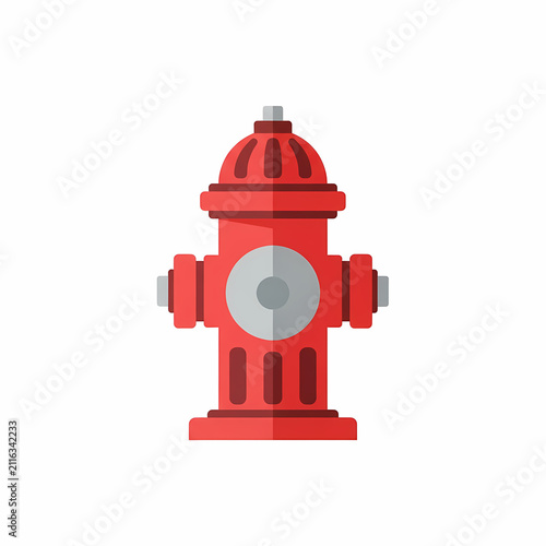 Bright red fire hydrant standing as a vital emergency equipment piece for municipal water supply systems providing essential fire protection access for firefighters during urban safety