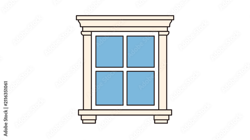 Obraz premium Simple decorative window frame vector illustration