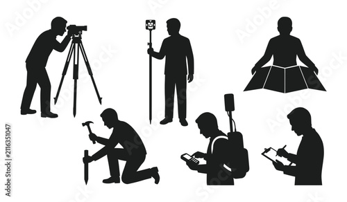 People performing survey and research tasks