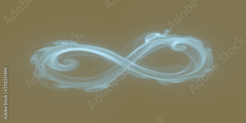 Abstract Blue Heart Shaped Smoke Wave Background with Flowing Light Lines and Smooth Swirl Pattern Design Illustration Wallpaper Texture