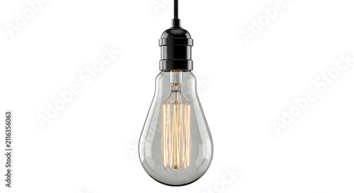 Cuadro en lienzo Vintage edison style light bulb glowing with filament bulb, decorative light