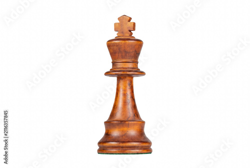 Принти на полотні Polished Wooden King Chess Piece Isolated on Dark Setting