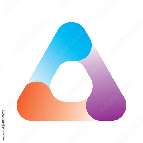 Abstract Gradient Rounded Triangle Loop Vector Logo