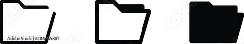 Foto Folder Icon Set featuring file storage, document archive, directory organization, digital file management, office storage, and editable vector interface symbols for web and app design