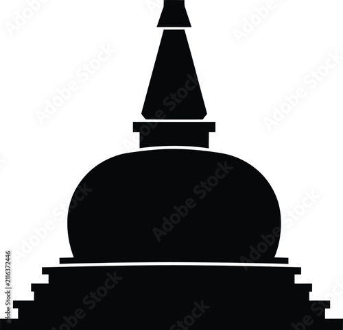 Foto Silhouette vector of an ancient Sri Lankan Buddhist pagoda temple design