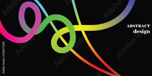 Abstract Colorful Neon Treble Clef Music Notes with Glowing Gold Light on Black Background Futuristic Vector Illustration Wallpaper Design