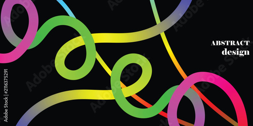 Abstract Colorful Vector Background with Geometric Circles and Vibrant Rainbow Waves for Modern Creative Wallpaper Banner and Decorative Design Illustration