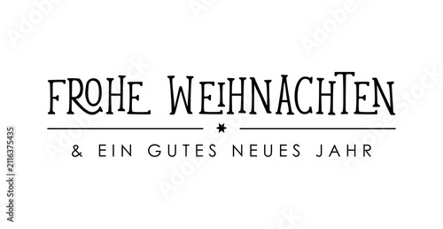 Frohe Weihnachten & ein gutes neues Jahr, Kartentext für Weihnachtskarte, schwarz, deutscher Text Wolke Vektor Illustration