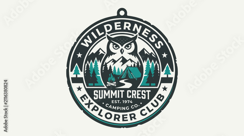 Wilderness Explorer Club Summit Crest Owl Emblem.