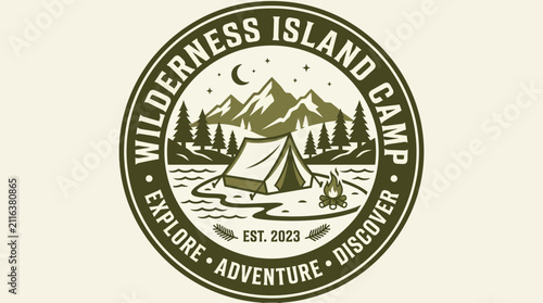 Wilderness Island Camp Adventure Explore Discover Est 2023.
