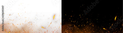 Foto PNG image of glowing fire embers sparks floating particles glowing hot fly overl