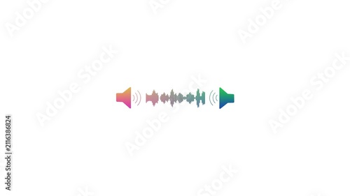 Clean Animated Audio Waveform with Sound Speakers, Minimalist Music Equalizer and Voice Spectrum Motion Graphic 4K