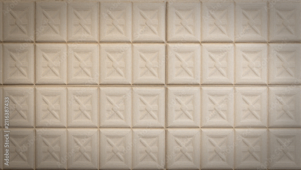 Obraz premium tiled wall texture with square pattern