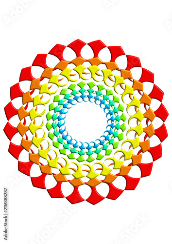 Cercles concentriques multicolores