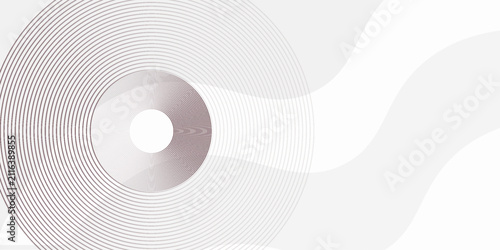 Cuadro en lienzo An abstract background designed to look modern and simple, with the main elements being circles and overlapping circle lines, in grey and red to emphasize the sense of movement and balance