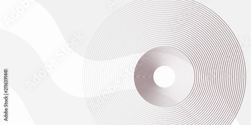 Cuadro en lienzo An abstract background designed to look modern and simple, with the main elements being circles and overlapping circle lines, in grey and red to emphasize the sense of movement and balance