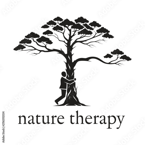 Minimalist Nature Therapy Logo Design with Calm Peaceful Mood